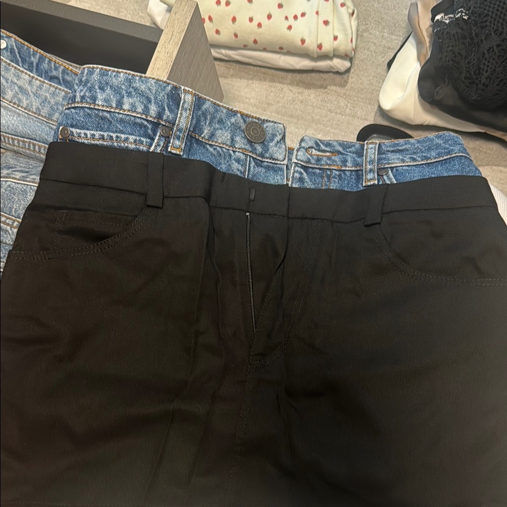 Sandro Blue and Black Denim Pants